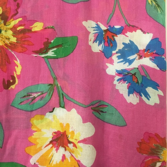 Kate Spade Pink, Green Floral Thin Blanket Scarf - Picture 3 of 7